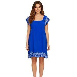 One Clothing Womens Dress Size XS -Small Blue embroidery Floral Bohemian Boho